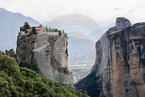 The area around The Monastery of the Holy Trinity is hilly and forested, with Pineios river inÂ  Plain of Thessaly